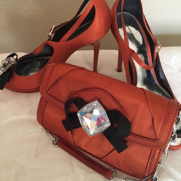 Karen Millen High Heels & matching purse - Picture 1 of 16